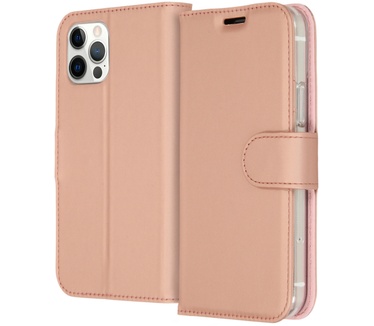 Accezz Wallet Softcase Booktype (IPhone 12, iPhone 12 Pro) Rosé Goud
