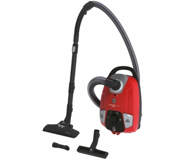 Hoover H-Energy 300 HE310HM 011 Cylinder Stofzuiger, Met snoer, Met Stofzak, Capaciteit 3.5 L, 850W, 72 dB, Parket Borstel, 2 in 1 Accessories, Rood