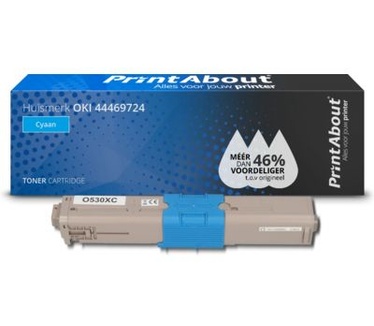 PrintAbout Huismerk OKI 44469724 Toner Cyaan Hoge capaciteit