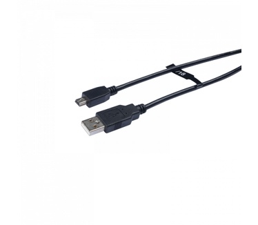 V7 Mini-USB Cable black 1,8 USB 2.0 A to Mini-B (m/m) 1,8Fm Zwart