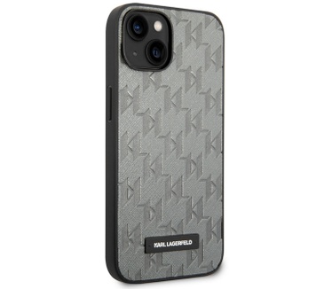 Karl Lagerfeld Saffiano Monogram - iPhone 14 Plus (6.7") - Grijs Grijs