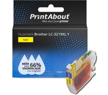 PrintAbout Huismerk Brother LC-3219XL Y Inktcartridge Geel Hoge capaciteit