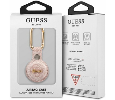 Guess 4G PU Leather Case voor Apple AirTag - Roze