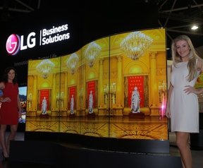 LG gebogen oled reclamescherm
