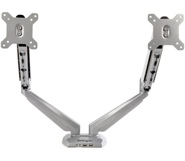 Startech.com Monitor arm voor 2 schermen bureausteun met geïntegreerde 2-poorts USB passthrough