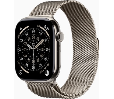 Apple Watch Series 11, 46mm, GPS + Cellular, Titanium, Milanees bandje M/L, Titanium (Titanium)
