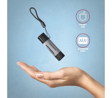 Axagon CRE-DAC USB-C+ USB-A 5 Gbps MINI card reader 2-slot & lun SD/microSD