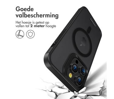 Accezz Rugged Frosted Backcover met MagSafe iPhone 14 Pro Max - Zwart