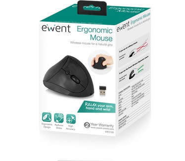 Ewent EW3150 Draadloze Ergonomische Muis