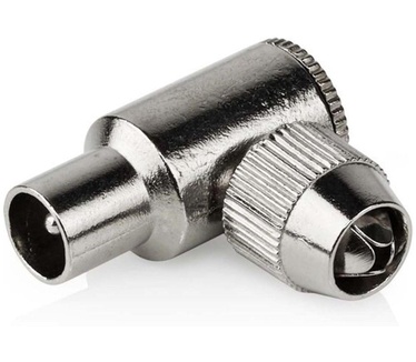 Allteq Coax stekker male professioneel - haaks Zilver