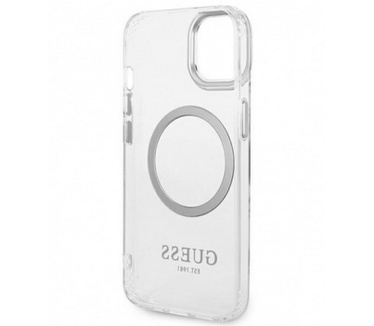 Guess Translucent MagSafe Back Case - iPhone 14 (6.1") - Zilver Zilver