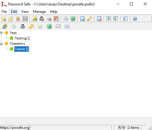 password safe interface 2