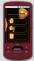 Mockup: Android-telefoon met PostNL-app
