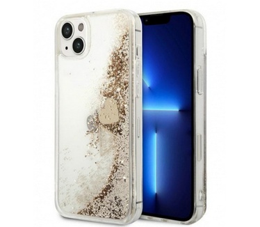 Guess Charms Liquid Glitter Case - iPhone 14 Plus (6.7") - Goud Goud