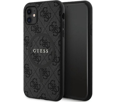 Guess 4G MagSafe Back Case - Apple iPhone 11 (6.1") - Zwart Zwart