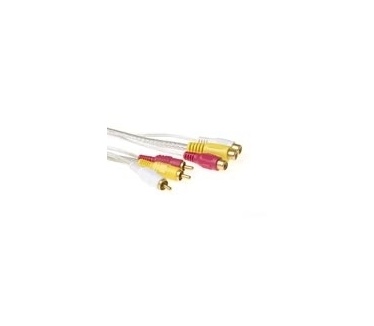 Intronics High quality AV verlengkabel 3x Tulp male -3x Tulp female