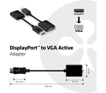 Club 3D Displayport to VGA Active Adapter
