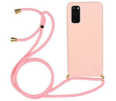 qMust Soft TPU Samsung Galaxy S20 hoesje met koord - Roze