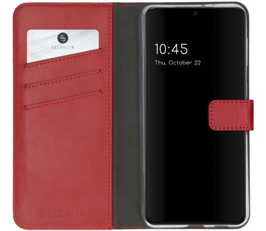 Selencia Echt Lederen Bookcase Samsung Galaxy S21 - Rood