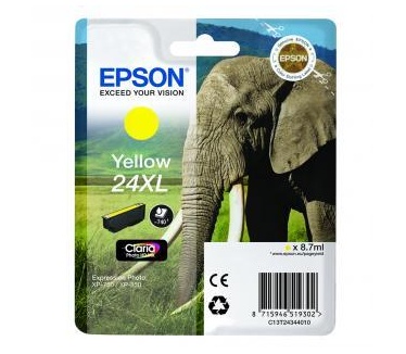 Epson Singlepack Yellow 24XL Claria Photo HD Ink (C13T24344010)