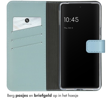 Selencia Echt Lederen Bookcase Google Pixel 7 - Air Blue