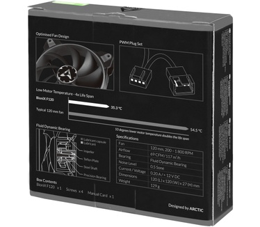 Arctic BioniX F120 (Grey) - Gaming Fan with PWM PST