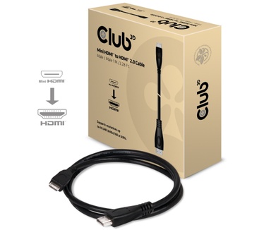 Club 3D Mini HDMI&#8482; to HDMI&#8482; 2.0 Cable 1Meter Male/Male