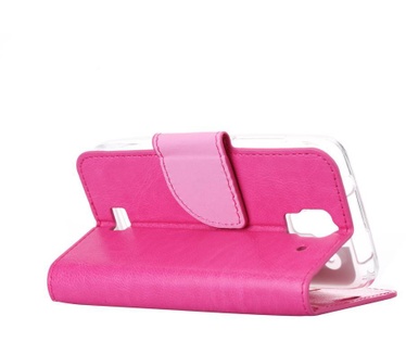 Luxe Lederen Bookcase hoesje voor de Huawei Y360 - Roze (Huawei Y360) Roze