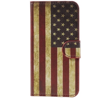 Merkloos Huawei Y5 Lederen Stand Case American Flag
