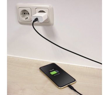 ACT AC3095 USB 2.0 Laad- en datakabel C male - Lightning male 1 meter, MFI gecertificeerd Zwart