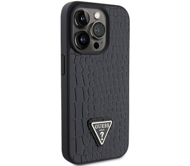 Guess Crocodile Triangle Back Case - iPhone 15 Pro (6.1") - Zwart Zwart