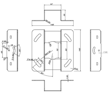 Multibrackets M Universal Projector Ceiling Mount 300-420 with Finetune