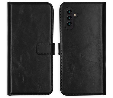 Selencia Echt Lederen Bookcase Samsung Galaxy A13 (5G) / A04s - Zwart