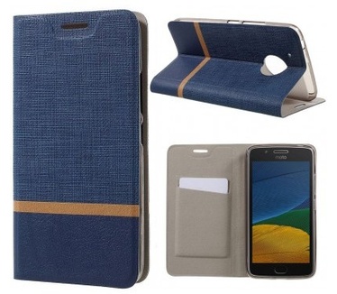 qMust Motorola Moto G5 Wallet Case - TPU frame - Blauw