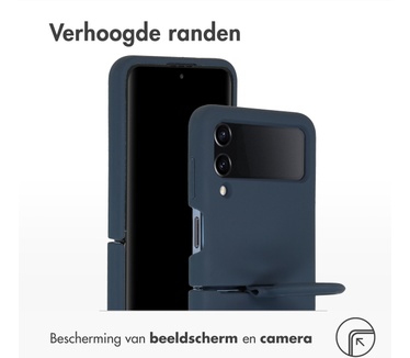 Accezz Liquid Silicone Backcover Samsung Galaxy Z Flip 4 - Donkerblauw