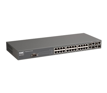 SMC TigerSwitch SMC6128L2, 24 poorts 10/100Mbit + 4 poorts 1000Mbit