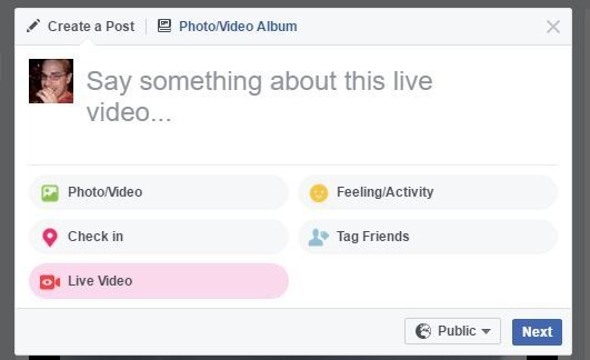 Facebook live video