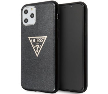Guess Triangle Glitter TPU Case iPhone 11 Pro Max (6.5") - Zwart  Zwart