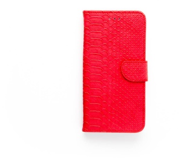 Schubben design Lederen Bookcase hoesje voor de Apple iPhone 8 Plus - Rood (Apple iPhone 8 Plus) Rood