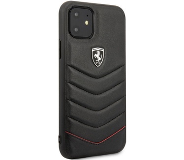 Ferrari Heritage Leather Hard Case - iPhone 11 (6.1") - Zwart  Zwart