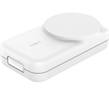 Belkin UltraCharge 3-in-1 magnetische uitklapbare draadloze lader met Qi2 25 W, vierkant model, Wit