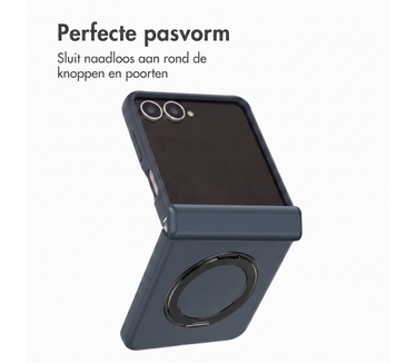 Accezz Color Backcover met MagSafe en Ringstand voor de Samsung Galaxy Z Flip 8 - Donkerblauw