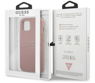 Guess Saffiano Back Case - Apple iPhone 13 Mini (5.4") - Roze Roze