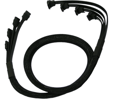 Nanoxia SATA-cable 6Gb/s set van 4 stuks Blauw