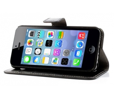 KEES Lederlook Portemonnee Hoesje Apple iPhone 5C - Zwart