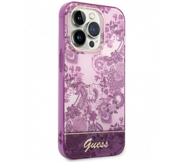 Guess Toile de Jouy Back Case Apple iPhone 14 Pro (6.1") Fuchsia Paars