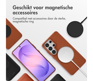Accezz MagSafe Leather Backcover Samsung Galaxy S26 Ultra - Sienna Brown