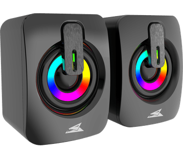 Baracuda SEASHELL Rainbow | 2.0 Stereo Luidsprekerset USB | 2x3000mW | Zwart