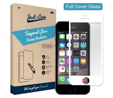 Just in Case Full Cover Tempered Glass Apple iPhone SE - White