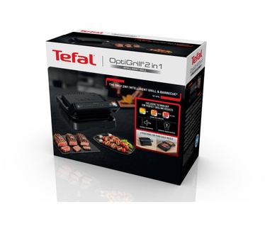 Tefal GC7728 OptiGrill 2-in-1 GC7728 intelligente grill en bbq zwart